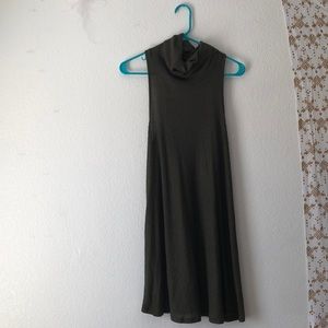 hunter green razor back turtleneck dress